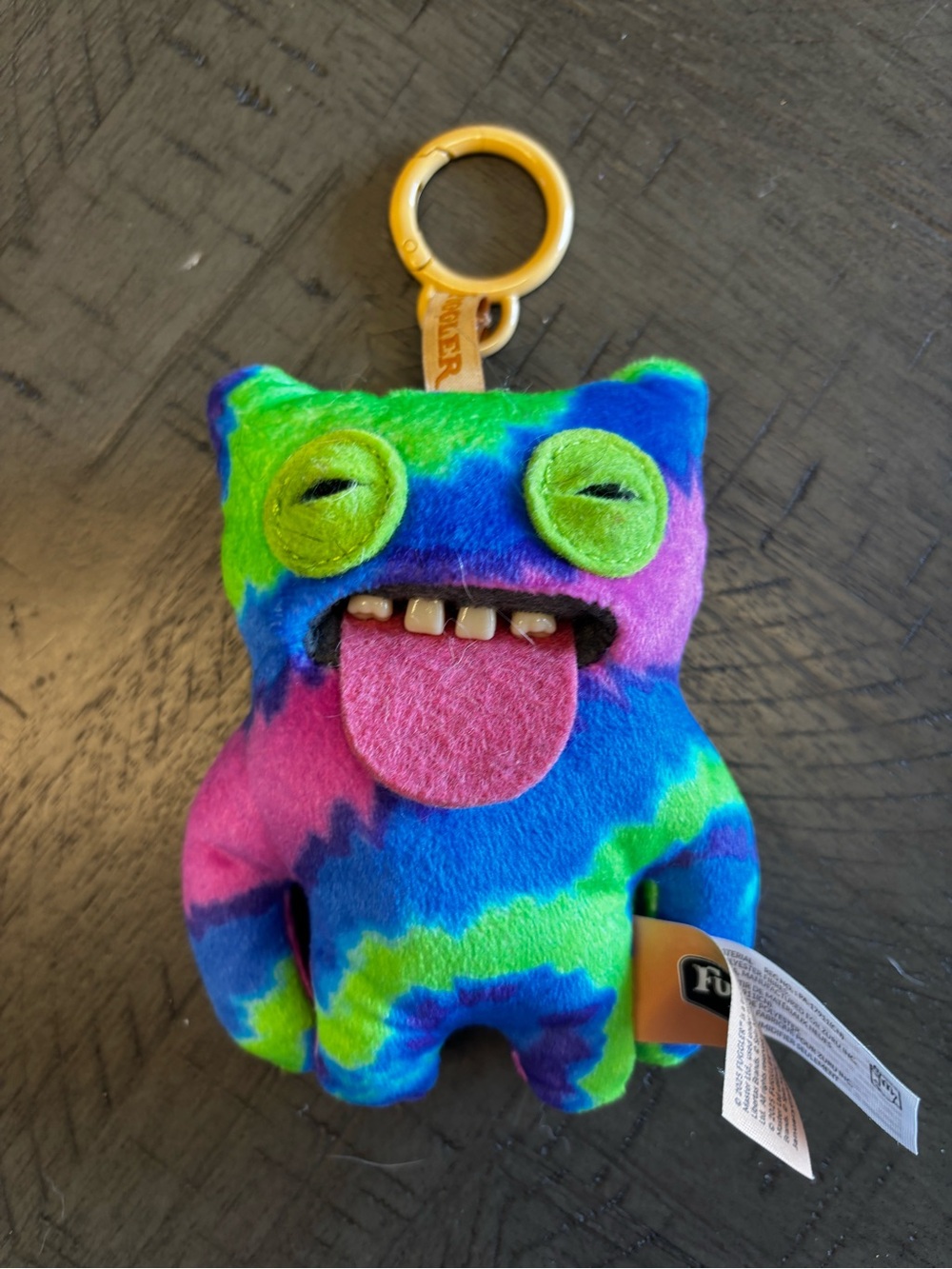Fuggler Tie-Dye Plush Keychain – Multicolor